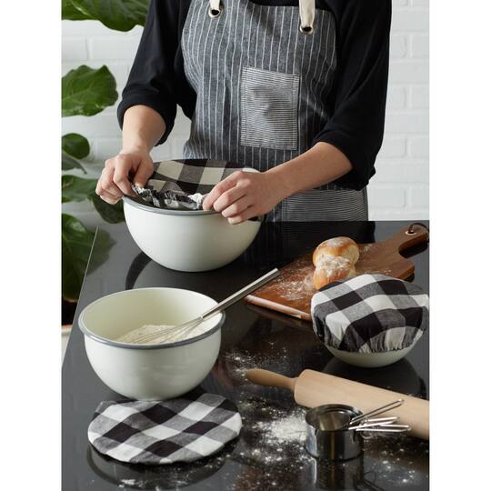 DII® Assorted Black Buffalo Check Woven Dish Cover Set